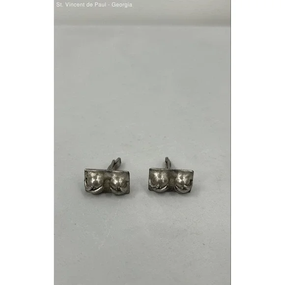 Vintage 925 Sterling Silver Adult Hand Full of Breast Cufflinks Great Condition